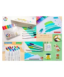 Sanjary Acrylic Color Marker Pen Set 24 Pieces - Multicolors