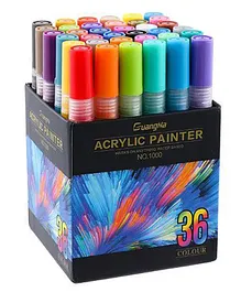 SANJARY Acrylic Painter Color Pen Set 36 Pieces - Multicolors