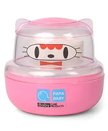 Papa Baby Powder Puff Kitty Face Design - Pink