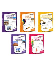 GrapplerTodd Premium Combo 5 (Monuments of India ,Modes of Transport, Construction Tools & Vehicle, World Monuments & Community Helpers) | 6 Months to 6 Years Kids