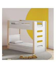 Smartsters Bunk Bed for Kids in Engineered Wood Kids Bed Double Bunk Bed with Soft Edge Easy Tuck in of Sheets for Children Well Ventilated Kids Bunk Bed Pearly White Double Decker