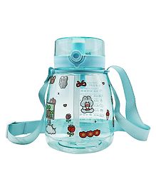 KolorFish BPA Free 1500ML Cute Cartoon Water Bottle with Straw and Strap for Adult and Kids Gym Sports Outdoors | 3D & 2D Stickers Included (Blue)