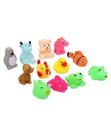 Rising Step Chu Chu Animal Theme Bath Toys Small Size Pack of 12 - Multicolor