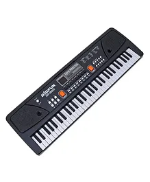 Rising Step 61 Keys Piano with Microphone - Black