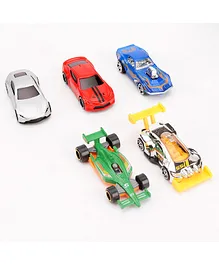 Rising Step Die Cast Free Wheel Toy Model Cars Pack Of 5 - Multicolor