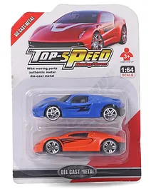 Rising Step Free Wheel Die Cast Toy Model Cars Pack of 2- Blue & Red