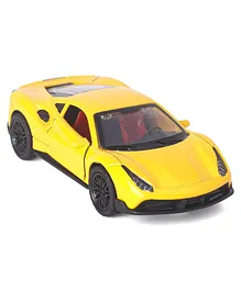 Rising Step Die Cast Pull Back Car with Openable Door - Yellow