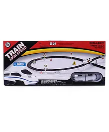 Rising Step Battery Operated Bullet Train Toy Set Game with Tracks and Signals - Multicolor