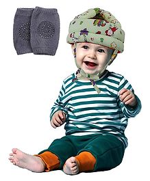 Luvlittle Adjustable Cushioned Baby Safety Helmet with Elbow & Knee Protection Pads (Color and Print May Vary)