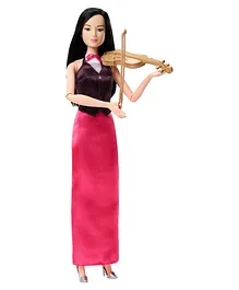 Barbie Doll with Career Violinist Musician Doll with Violin and Bow Multicolour- Height 29.5 cm