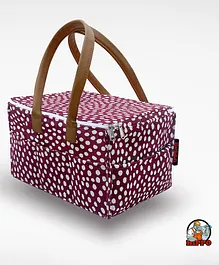 Hippo Diaper Caddy with Lid - Maroon