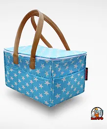 Hippo Diaper Caddy with Lid - Blue