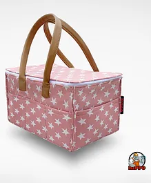 Hippo Diaper Caddy with Lid - Pink