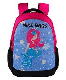 Mike Bag Junior Backpack Mermaid Theme  Dark Pink - Height 18 Inches