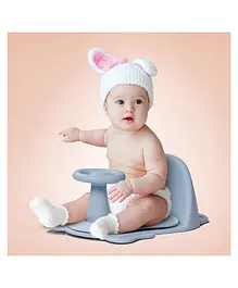 Baybee Ergo Baby Bather for Newborn Baby Bath Seat Chair for Bath Tub with Removable Tray, Soft Cushion Seat, Suction Cup & Backrest Support - Blue