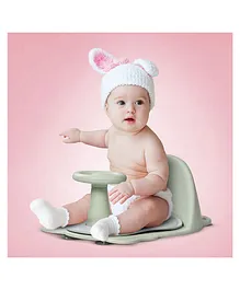 Baybee Ergo Baby Bather for Newborn Baby Bath Seat Chair for Bath Tub with Removable Tray, Soft Cushion Seat, Suction Cup & Backrest Support - Green