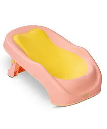 Baybee Bathlida Baby Bath Tub Seat Chair with Foldable Support, Baby Bath Chair with 2 Position Recline & Anti Slip Base - Pink