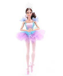 Barbie Ballet Wishes Doll Wearing Ballerina Costume Tutu Pointe Shoes & Tiara Multicolour - Height 29 cm