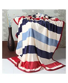 Kidlingss Stripes Design Single Bed Fleece Blanket - Multi Color