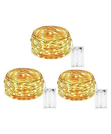 Bubble Trouble 3 Pack of 3m 30 Led Fairy Lights 2AA Battery Operated Waterproof Copper Wire Twinkle String Lights - Golden