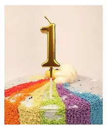 Bubble Trouble Numerical Cake Topper Candle Number 1 - Golden