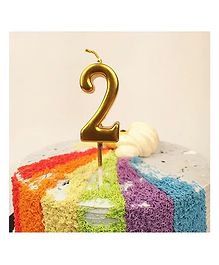 Bubble Trouble Numerical Cake Topper Candle Number 2 - Golden