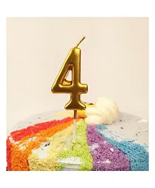 Bubble Trouble Numerical Cake Topper Candle Number 4 - Golden