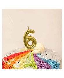 Bubble Trouble Numerical Cake Topper Candle Number 6 - Golden