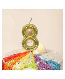 Bubble Trouble Numerical Cake Topper Candle Number 8 - Golden