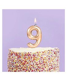 Bubble Trouble Numerical Cake Topper Candle Number 9 - Golden