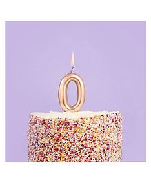 Bubble Trouble Numerical Cake Topper Candle Number 0 - Golden