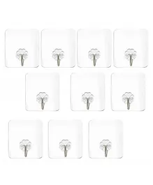 Bubble Trouble Waterproof Stick on Adhesive Stronger Plastic Wall Hooks Max Load 15 kg Pack of 10 - White
