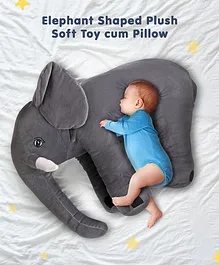 Zoe Elephant Shaped Plush Soft Toy Cum Pillow Grey-  Height 47 cm