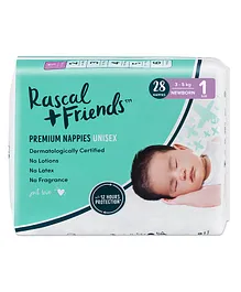 Rascal & Friends Diapers 28 pieces - Size 1 - Newborn
