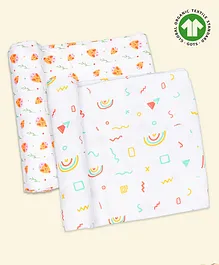 Kidbea Muslin Swaddles for Baby Pack of 2 - Multicolor