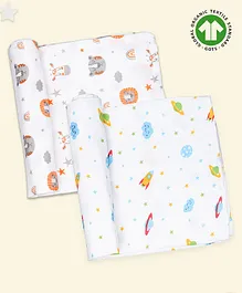 Kidbea Muslin Swaddles For Baby Pack of 2 - Multicolor