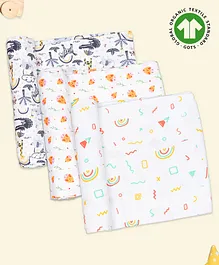 Kidbea Muslin swaddles for baby Pack of 3 - Multicolor