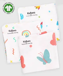 Kidbea 100% Cotton  Napkins Cloth Pack of 3 - Multicolor