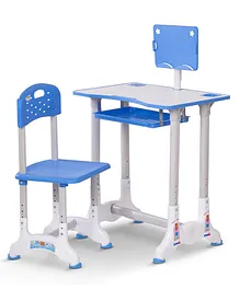 Baybee Study Table with Chair Set Adjustable Height Tiltable Desktop for Comfort to Maintain Posture - Blue