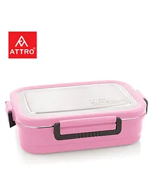 Attro Click Style Stainless Steel Insulated Airtight Leak Proof Lunch Box - Pink