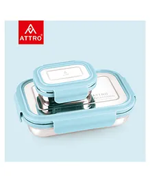 Attro Lunchmate Stainless Steel Airtight Leak Proof Lunch Box - Sky Blue