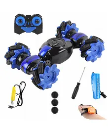 Oskart Plastic Remote Control Double Flip Stunt Car 360 Degree Rotating Dual Control RC Car Double Side Running Hand Gesture RC Car with Sensor (Assorted Color)