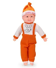 Kids Zone Laughing Doll Bunny Print Orange White - Height 47 cm