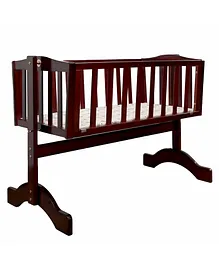 Luvlap C10 European Standard Certified Stylish & Safe Baby Cradle with Mosquito Net Small - Cherry Red