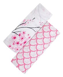 Malabar Baby Organic Swaddle Set Sakura Pack of 2 - Pink