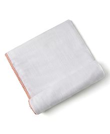 Malabar Baby Bamboo Pom Pom Swaddle - Peach & White
