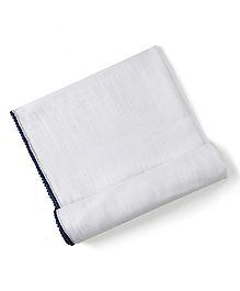 Malabar Baby Bamboo Pom Pom Swaddle - Navy & White