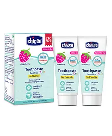 Chicco Dentifricio Strawberry Flavour Toothpastes Pack of 2 - 50 g each