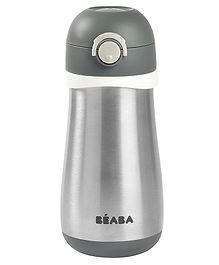 Beaba Stainless Steel Spout Bottle Mineral Grey - 350 ml