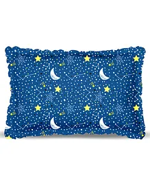 Luv Lap Mustard Seeds Pillow Stars Moon Print - Deep Blue
